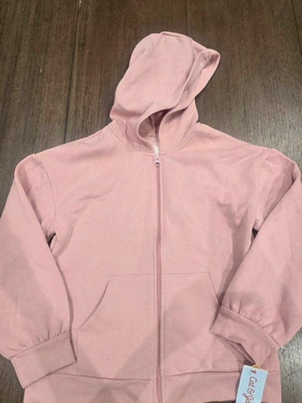 Cat & Jack Full Zip Relaxed Hoodie Pink Girls XL 14